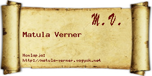 Matula Verner névjegykártya